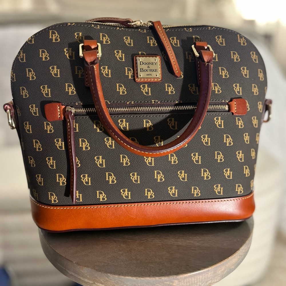 Dooney and Bourke Gretta Domed Satchel in BROWN TMORO
